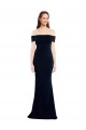 Off the Shoulder Long Stretch Crepe Dark Navy Sleeveless Formal Dress / Bridesmaid Dress Victoria