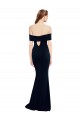 Off the Shoulder Long Stretch Crepe Dark Navy Sleeveless Formal Dress / Bridesmaid Dress Victoria