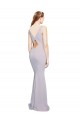 V-Neck Long Stretch Crepe Arctic Lilac Sleeveless Formal Evening Gown / Prom Dress / Bridesmaid Dress Victoria