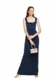 Scoop Neck Long Stretch Crepe Dark Navy Sleeveless Formal Evening Gown / Prom Dress / Bridesmaid Dress Victoria