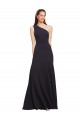 One Shoulder Long Stretch Crepe Dark Navy A-Line Sleeveless Formal Evening Gown / Prom Dress / Bridesmaid Dress Victoria
