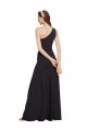 One Shoulder Long Stretch Crepe Dark Navy A-Line Sleeveless Formal Evening Gown / Prom Dress / Bridesmaid Dress Victoria