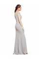Boat Neck Long Stretch Crepe Dark Navy Sleeveless Formal Evening Gown / Prom Dress / Bridesmaid Dress Victoria