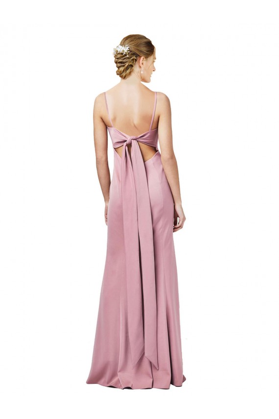 Square Neck Long Stretch Crepe Black Sleeveless Formal Evening Gown / Prom Dress / Bridesmaid Dress Victoria