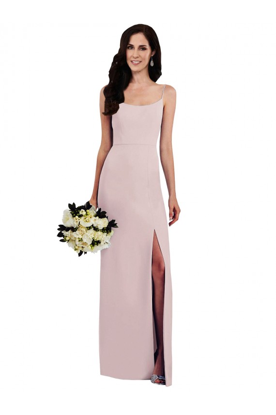 Spaghetti Straps Long Stretch Crepe Sleeveless Formal Evening Gown / Prom Dress / Bridesmaid Dress Victoria