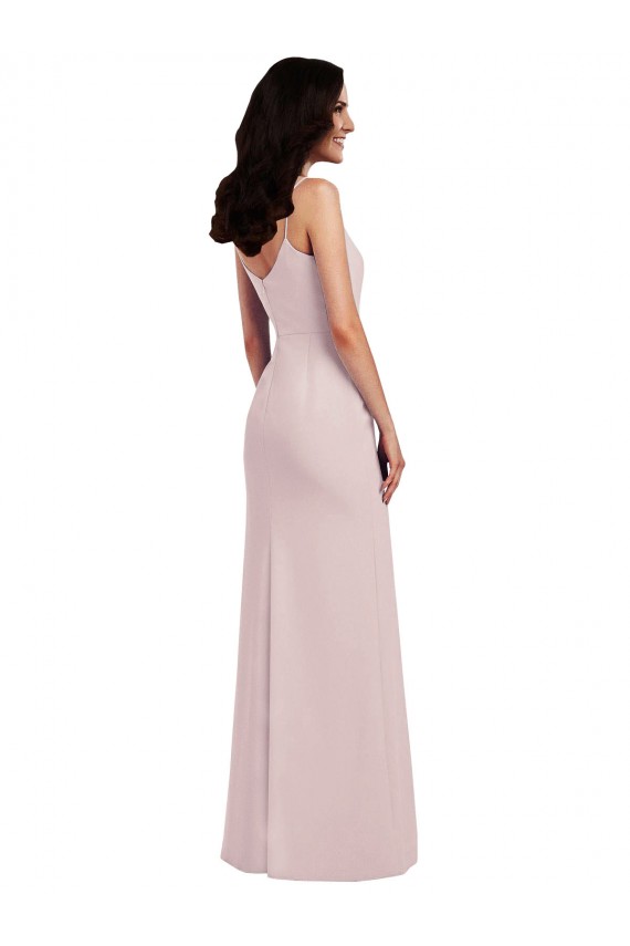 Spaghetti Straps Long Stretch Crepe Sleeveless Formal Evening Gown / Prom Dress / Bridesmaid Dress Victoria