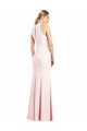 V-Neck Long Stretch Crepe Pink Sleeveless Semi Formal Evening Dress / Prom Dress / Bridesmaid Dress Victoria