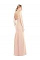 Bateau Neck Long Stretch Crepe Nude Sleeveless Semi Formal Evening Dress / Prom Dress / Bridesmaid Dress Victoria