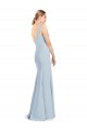 V-Neck Long Stretch Crepe Light Sky Blue Sleeveless Bridesmaid Dress / Formal Dress Victoria