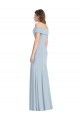 Off the Shoulder Long Stretch Crepe Light Sky Blue Sleeveless Formal Dress / Bridesmaid Dress Victoria