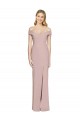 Off the Shoulder Long Stretch Crepe Dusty Pink Sleeveless Semi Formal Evening Dress / Prom Dress / Bridesmaid Dress Victoria