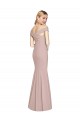 Off the Shoulder Long Stretch Crepe Dusty Pink Sleeveless Semi Formal Evening Dress / Prom Dress / Bridesmaid Dress Victoria