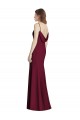 Bateau Neck Long Stretch Crepe Burgundy Gold Sleeveless Semi Formal Evening Dress / Bridesmaid Dress Victoria