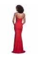 Spaghetti Straps Long Stretch Crepe Red Sleeveless Bridesmaid Dress / Evening Dress Victoria
