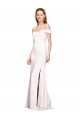 Off the Shoulder Long Stretch Crepe White Sleeveless Formal Dress / Bridesmaid Dress Victoria