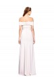 Off the Shoulder Long Stretch Crepe White Sleeveless Formal Dress / Bridesmaid Dress Victoria