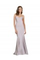Strapless Long Stretch Crepe Arctic Lilac Sleeveless Prom Dress / Bridesmaid Dress Victoria