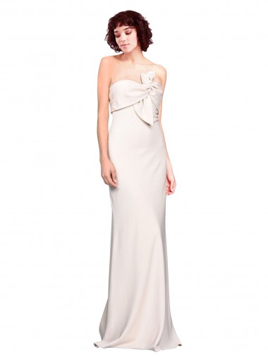 Strapless Long Stretch Crepe Sleeveless Prom Dress / Bridesmaid Dress Victoria
