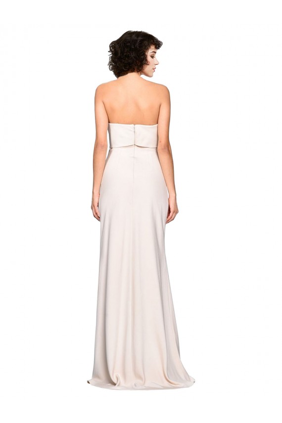 Strapless Long Stretch Crepe Sleeveless Prom Dress / Bridesmaid Dress Victoria