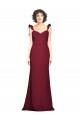 Strapless Long Stretch Crepe Burgundy Sleeveless Prom Dress / Bridesmaid Dress Victoria