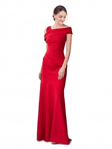 Long Stretch Crepe Red Sleeveless Formal Evening Gown / Prom Dress / Bridesmaid Dress Victoria
