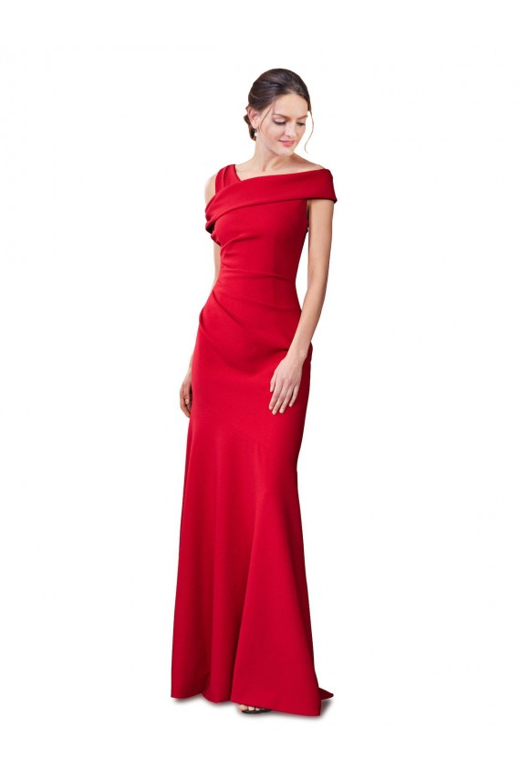 Long Stretch Crepe Red Sleeveless Formal Evening Gown / Prom Dress / Bridesmaid Dress Victoria