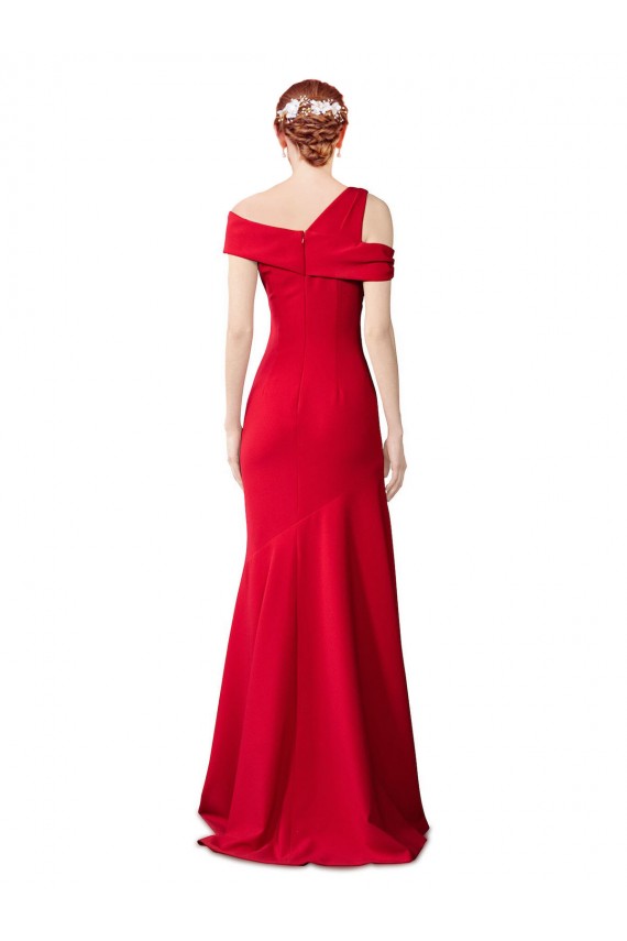 Long Stretch Crepe Red Sleeveless Formal Evening Gown / Prom Dress / Bridesmaid Dress Victoria