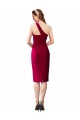 One Shoulder Cocktail Length Stretch Crepe Black Sleeveless Formal Evening Gown / Prom Dress / Bridesmaid Dress Victoria