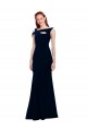 Off the Shoulder Long Stretch Crepe Dark Navy Sleeveless Formal Evening Gown / Prom Dress / Bridesmaid Dress Victoria