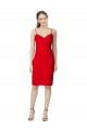 Sweetheart Cocktail Length Stretch Crepe Red Sleeveless Formal Evening Gown / Prom Dress / Bridesmaid Dress Victoria