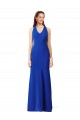 V-Neck Long Stretch Crepe Royal Blue Sleeveless Formal Evening Gown / Prom Dress / Bridesmaid Dress Victoria