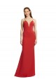 V-Neck Long Stretch Crepe Red Sleeveless Formal Evening Gown / Prom Dress / Bridesmaid Dress Victoria