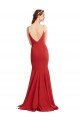 V-Neck Long Stretch Crepe Red Sleeveless Formal Evening Gown / Prom Dress / Bridesmaid Dress Victoria