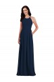 Halter Neck Long Stretch Crepe Dark Navy Sleeveless Semi Formal Evening Dress / Bridesmaid Dress Victoria