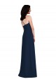 Halter Neck Long Stretch Crepe Dark Navy Sleeveless Semi Formal Evening Dress / Bridesmaid Dress Victoria