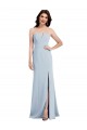 Strapless Long Stretch Crepe Light Sky Blue Sleeveless Bridesmaid Dress / Evening Dress Victoria
