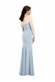 Strapless Long Stretch Crepe Light Sky Blue Sleeveless Bridesmaid Dress / Evening Dress Victoria