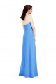 Strapless Long Stretch Crepe Peacock Blue Sleeveless Semi Formal Evening Dress / Prom Dress / Bridesmaid Dress Victoria