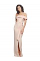 Off the Shoulder Long Stretch Crepe Nude Sleeveless Formal Evening Gown / Prom Dress / Bridesmaid Dress Victoria
