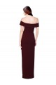 Off the Shoulder Long Stretch Crepe Burgundy Gold Sleeveless Formal Evening Gown / Prom Dress / Bridesmaid Dress Victoria