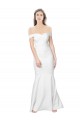 Off the Shoulder Long Stretch Crepe Ivory Sleeveless Formal Dress / Bridesmaid Dress Victoria
