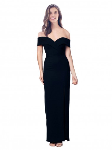 Sweetheart Long Stretch Crepe Black Sleeveless Formal Dress / Bridesmaid Dress Victoria