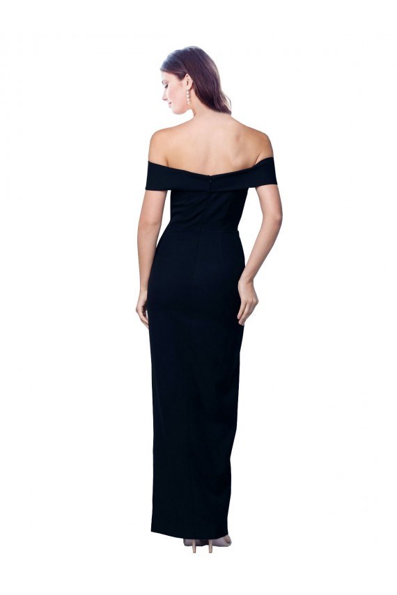 Sweetheart Long Stretch Crepe Black Sleeveless Formal Dress / Bridesmaid Dress Victoria