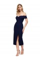 Sweetheart Midi Length Stretch Crepe Dark Navy Sleeveless Formal Evening Gown / Prom Dress / Bridesmaid Dress Victoria