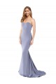 Strapless Long Stretch Crepe Smoke Blue Sleeveless Formal Evening Gown / Prom Dress / Bridesmaid Dress Victoria