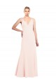 High Neck Long Stretch Crepe Pink Sleeveless Formal Evening Gown / Prom Dress / Bridesmaid Dress Victoria