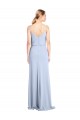 High Neck Long Stretch Crepe Light Sky Blue Sleeveless Formal Dress / Bridesmaid Dress Victoria