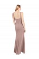 High Neck Long Stretch Crepe Dusty Pink Sleeveless Prom Dress / Bridesmaid Dress Victoria
