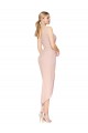 High Neck Knee Length Stretch Crepe Mauve Sleeveless High Low Evening Gown / Prom Dress / Bridesmaid Dress Victoria