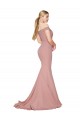 High Neck Sweep Train Stretch Crepe Dusty Pink Sleeveless Formal Evening Gown / Prom Dress / Bridesmaid Dress Victoria